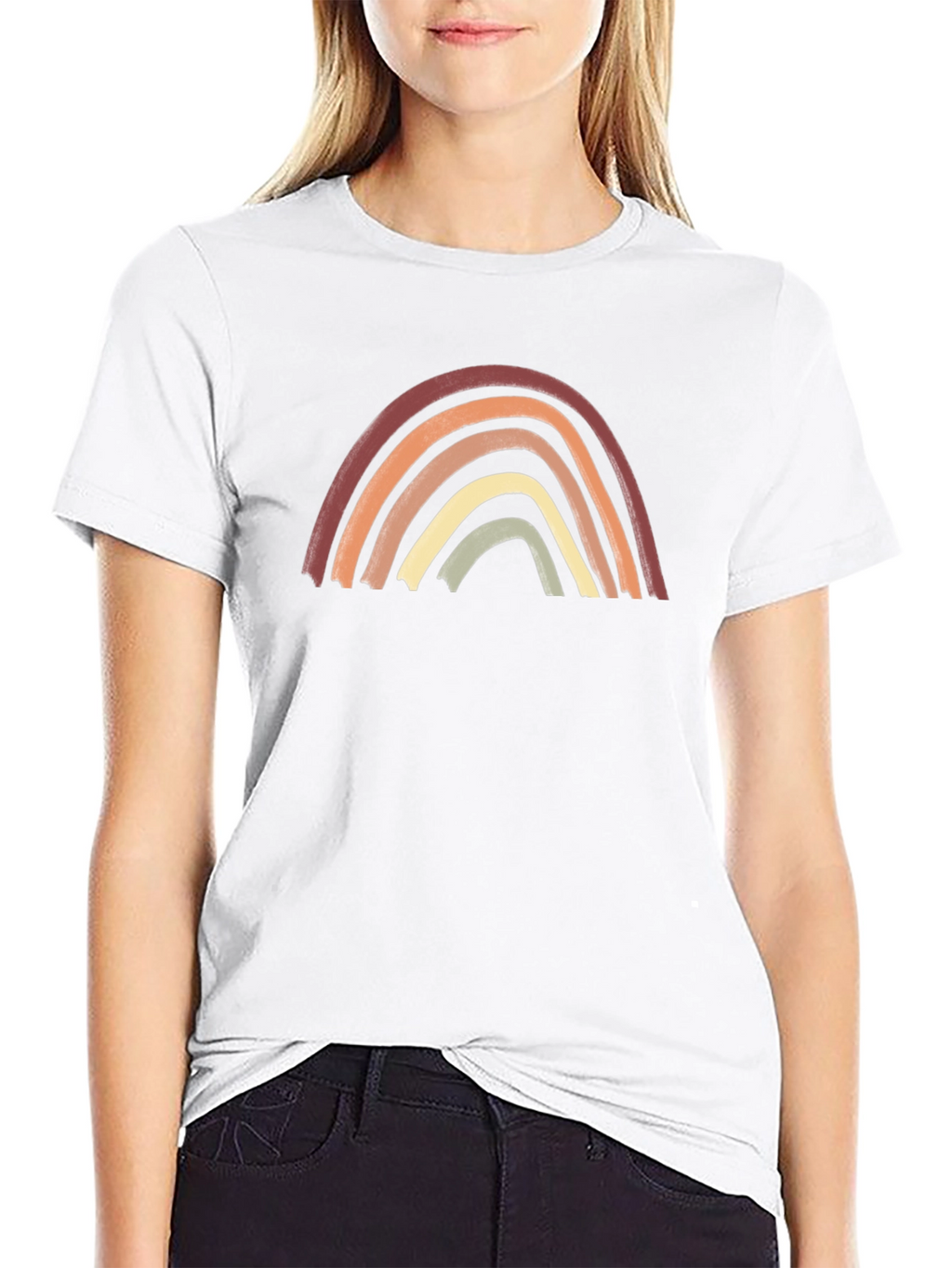 Boho Rainbow Graphic Tee - Unisex Cotton Shirt