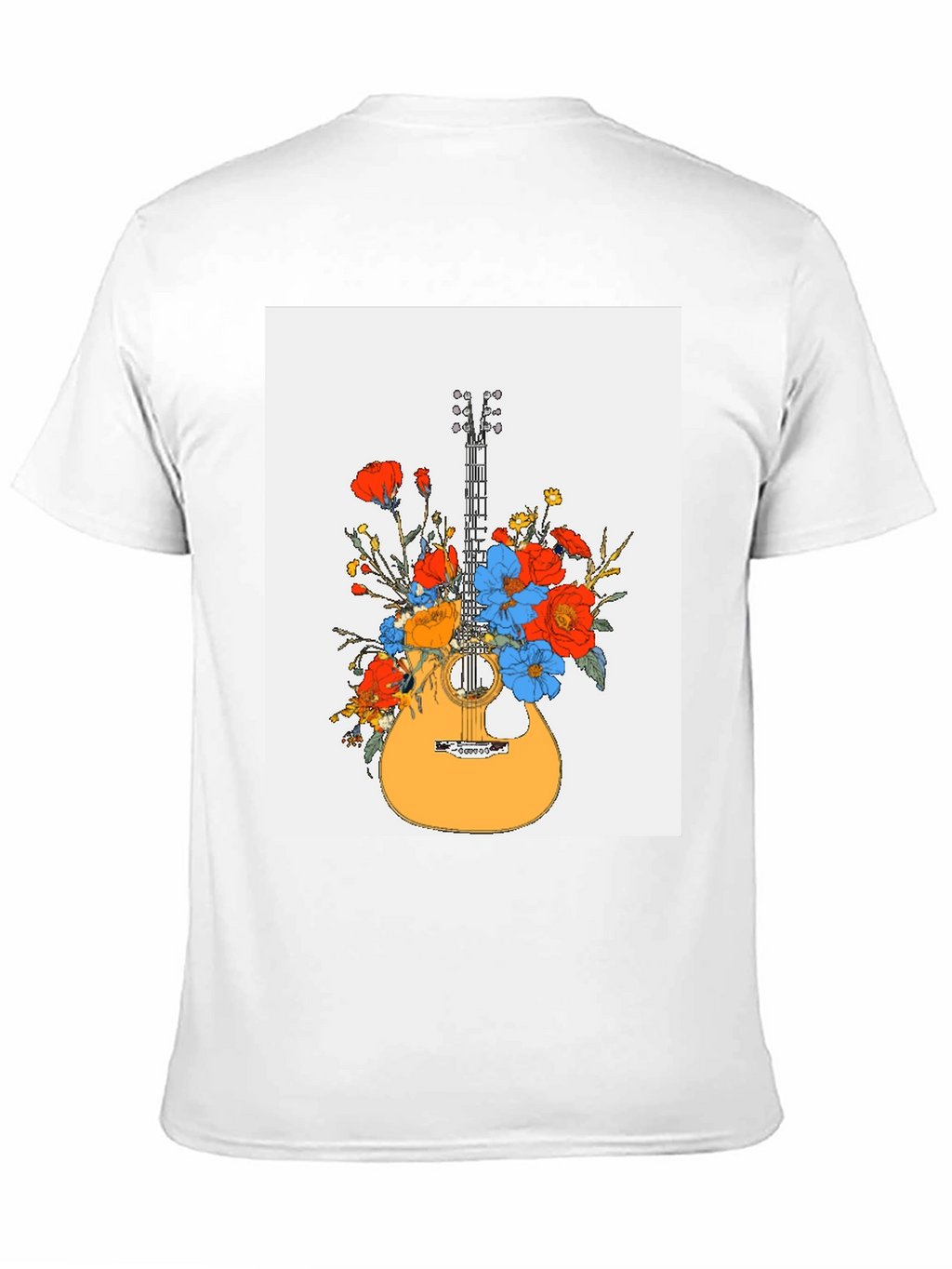 Floral Guitar Graphic Tee - Black