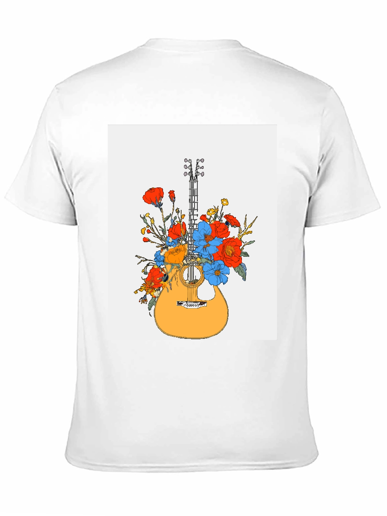 Floral Guitar Graphic Tee - Black