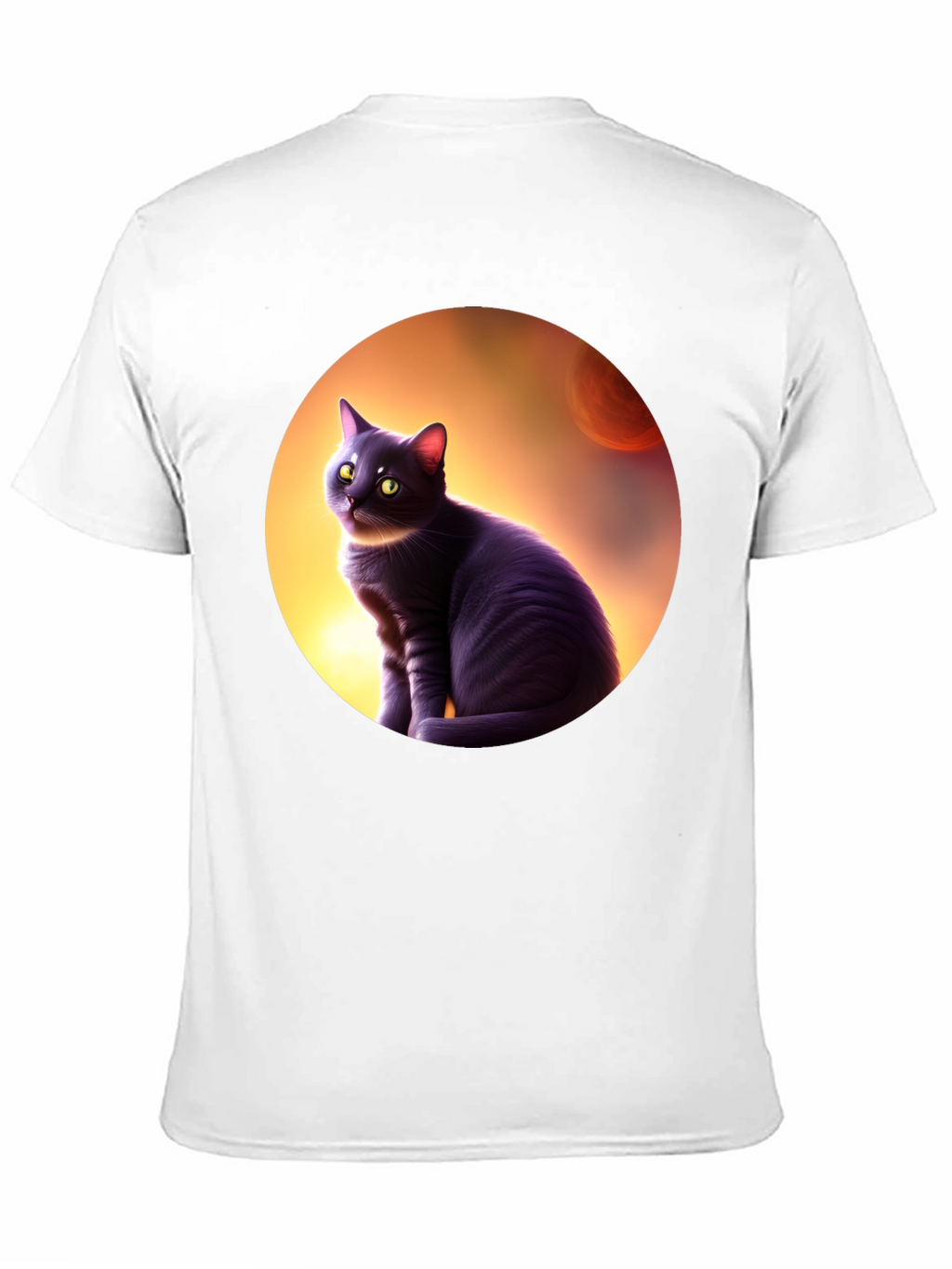 Black Cat in Space T-Shirt - Mens Graphic Tee