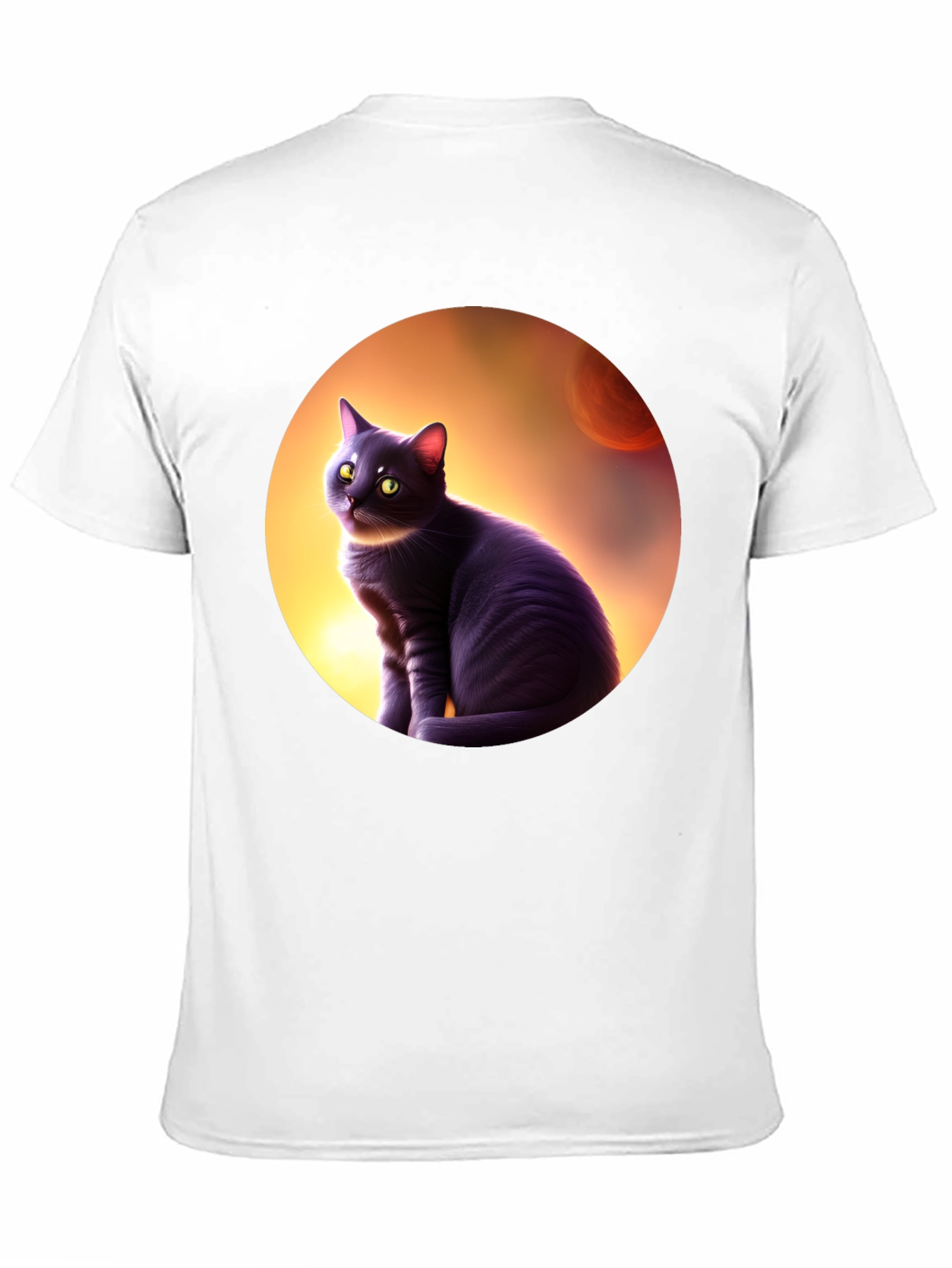 Black Cat in Space T-Shirt - Mens Graphic Tee