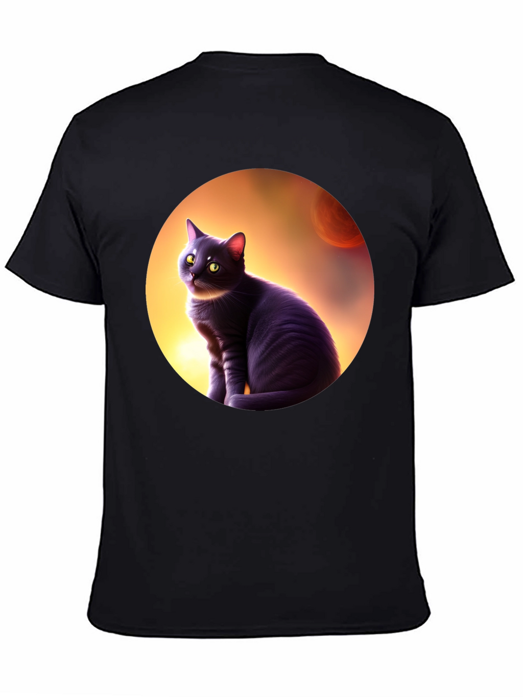 Black Cat in Space T-Shirt - Mens Graphic Tee