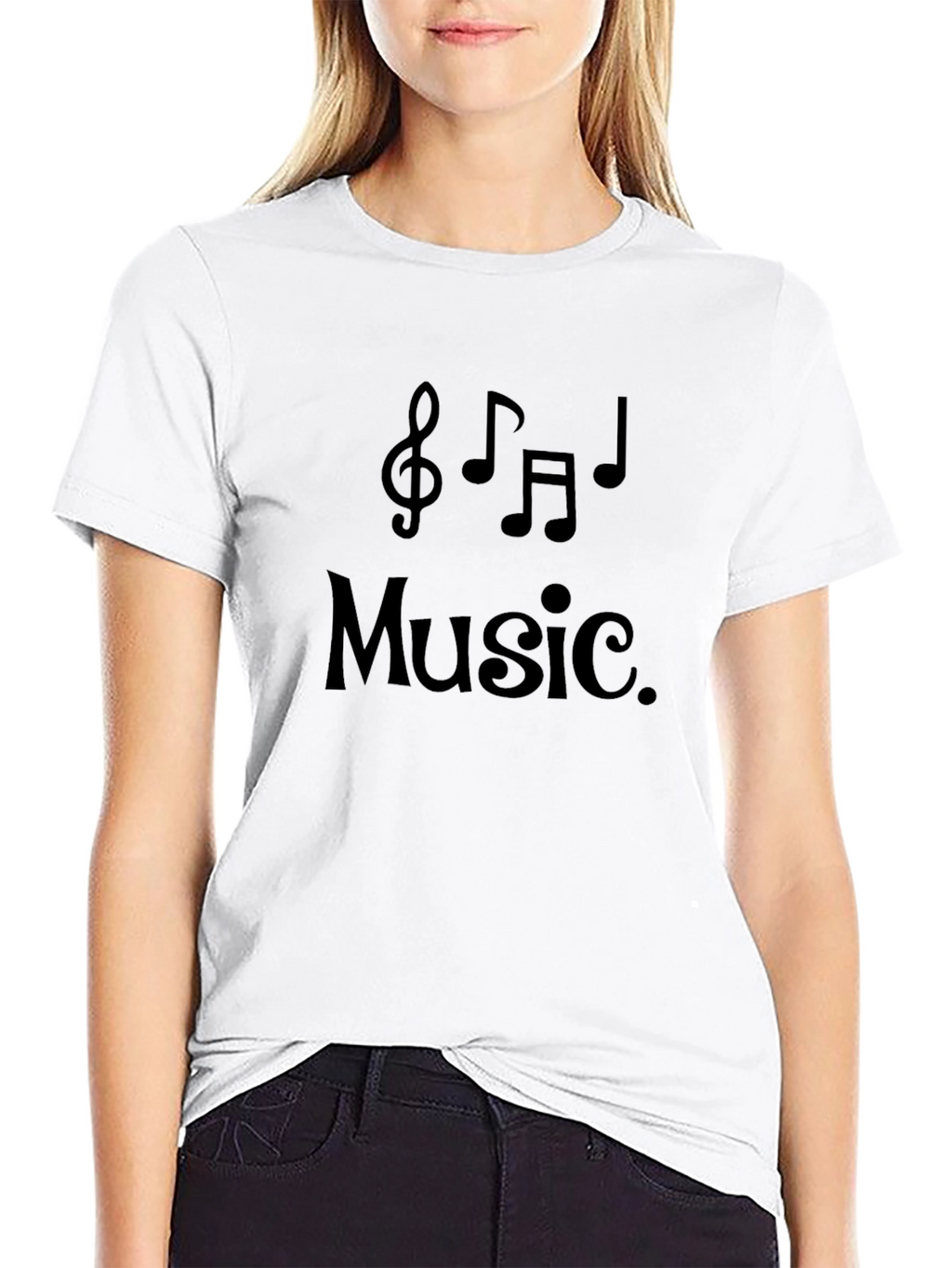 Music Note Graphic Black T-Shirt