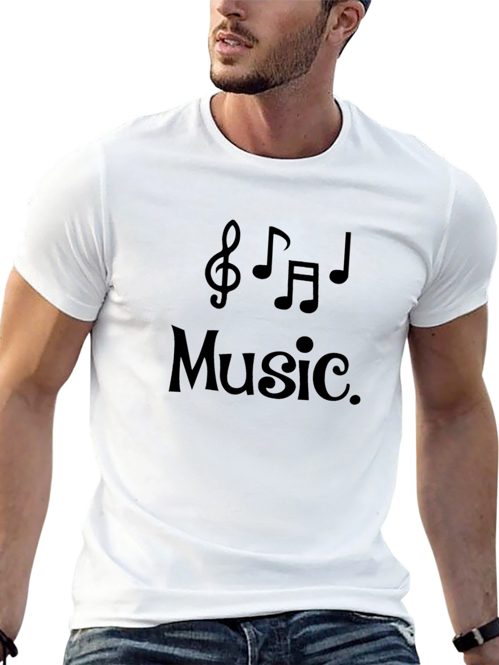 Music Note Graphic Black T-Shirt