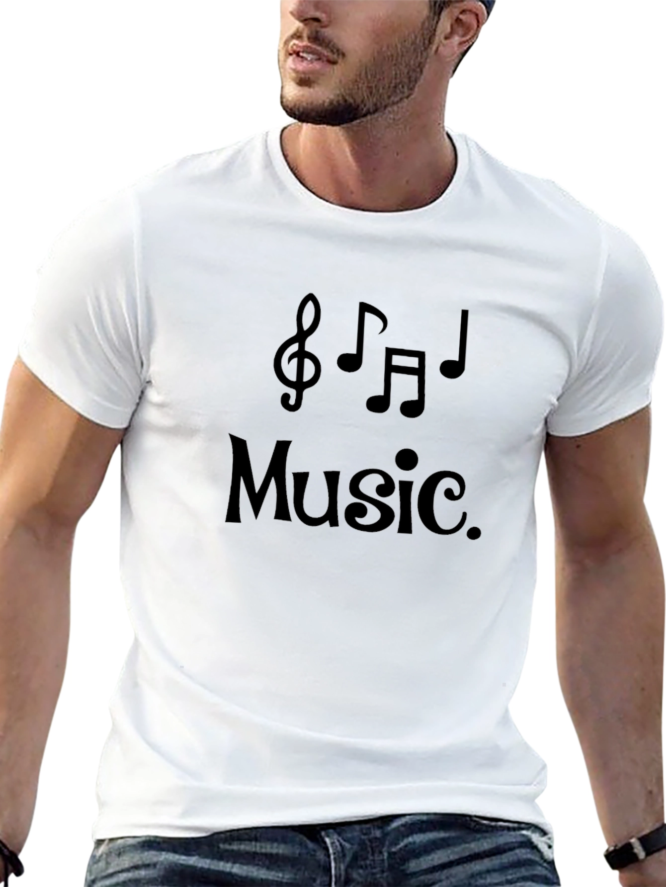 Music Note Graphic Black T-Shirt