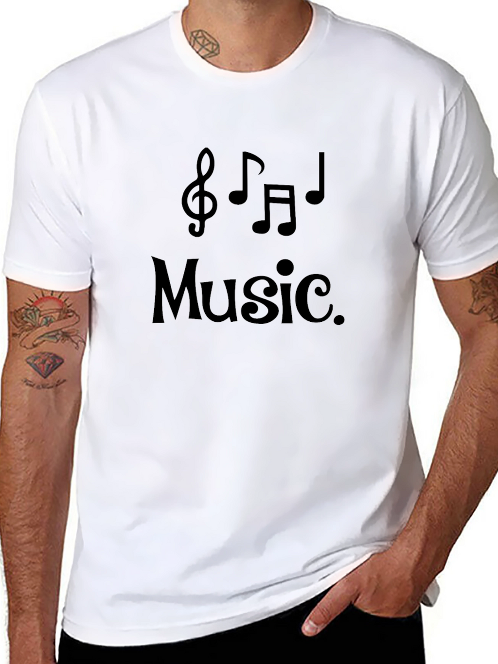 Music Note Graphic Black T-Shirt