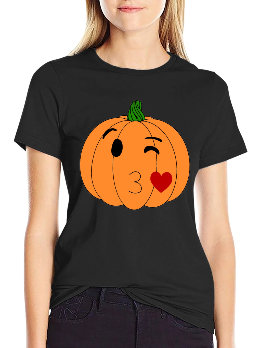 Winking Pumpkin Kiss Halloween T-Shirt