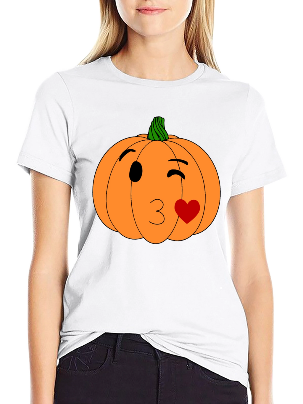 Winking Pumpkin Kiss Halloween T-Shirt