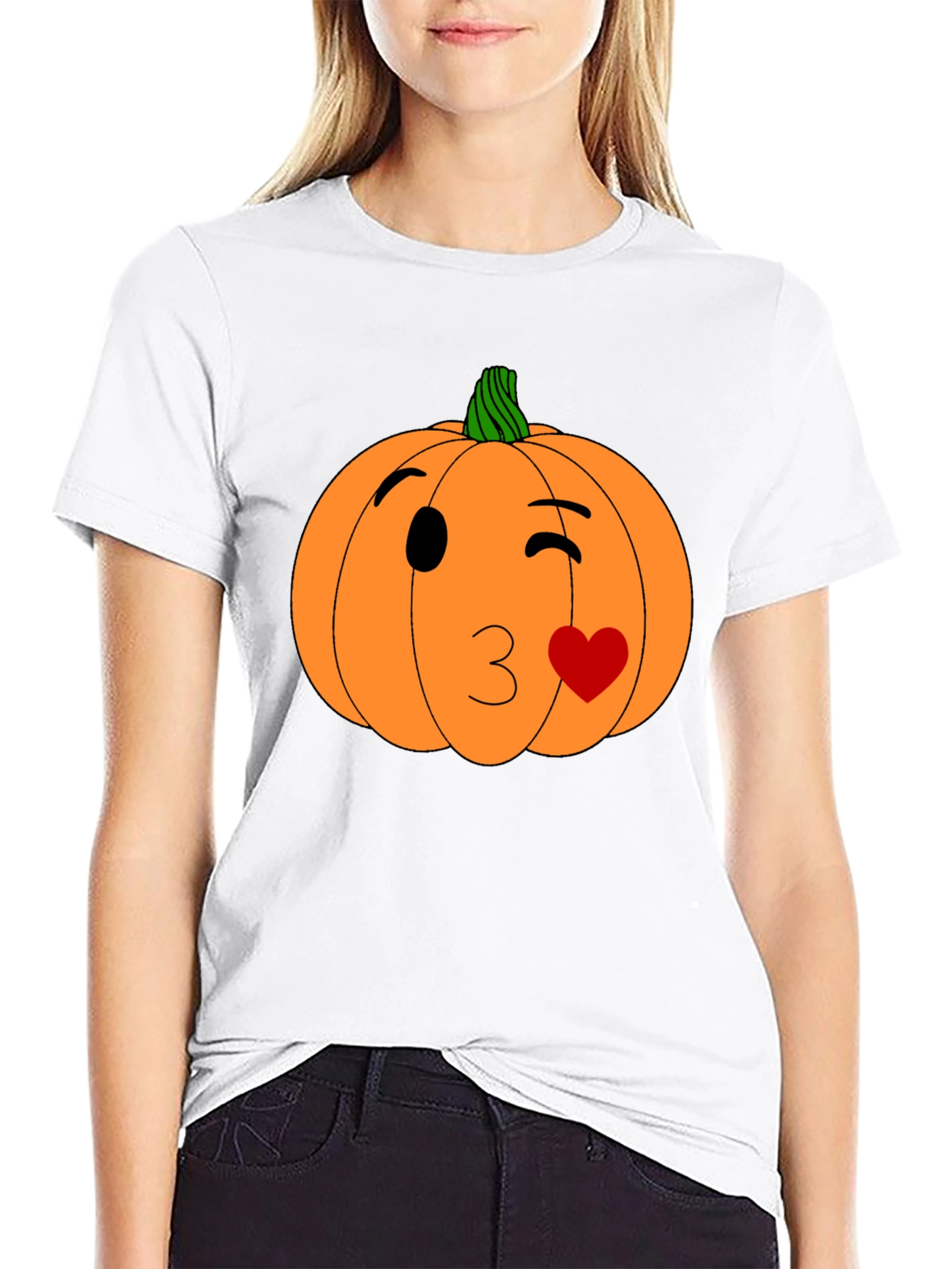 Winking Pumpkin Kiss Halloween T-Shirt