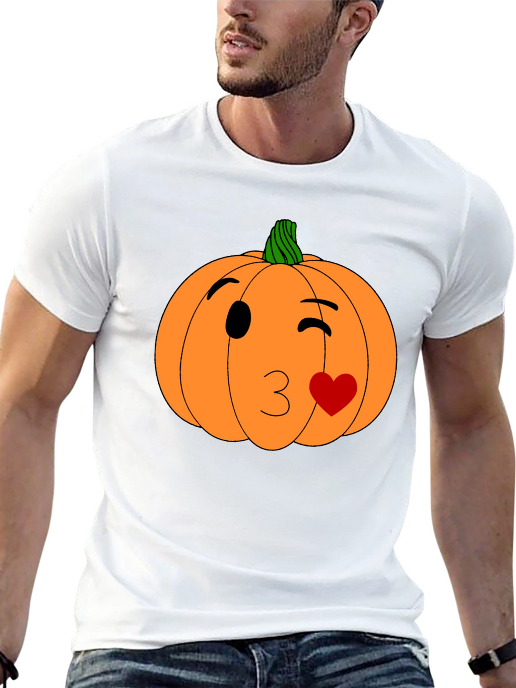 Winking Pumpkin Kiss Halloween T-Shirt