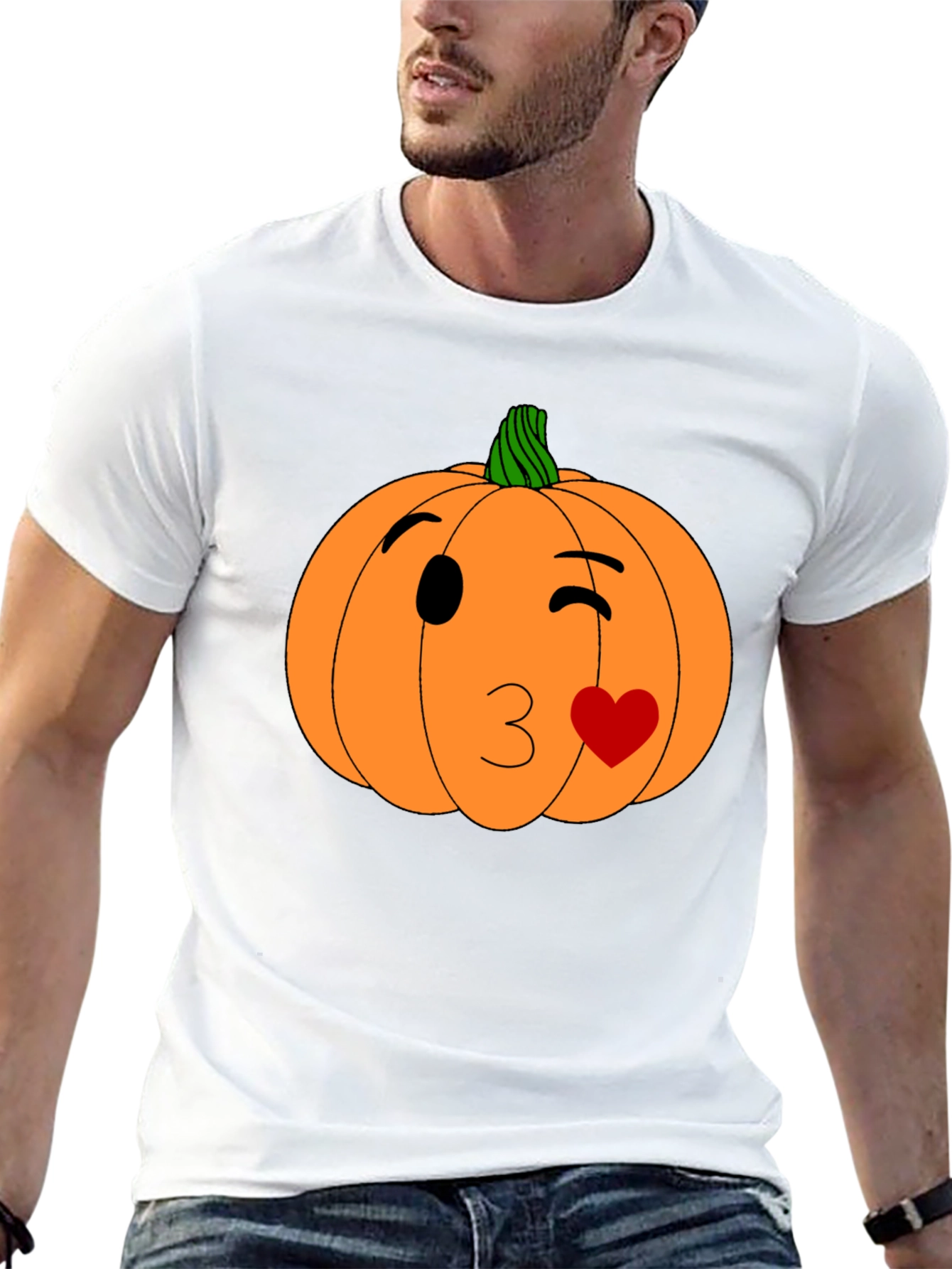 Winking Pumpkin Kiss Halloween T-Shirt