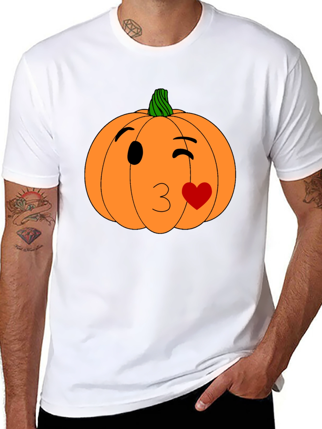 Winking Pumpkin Kiss Halloween T-Shirt