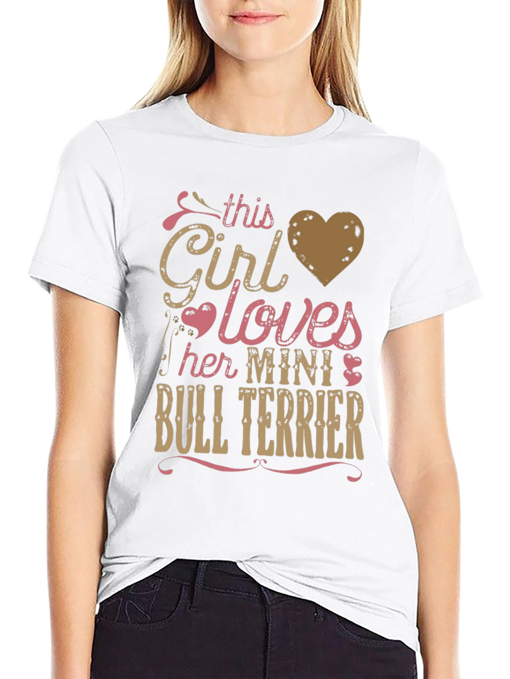 This Girl Loves Mini Bull Terrier T-Shirt - Black