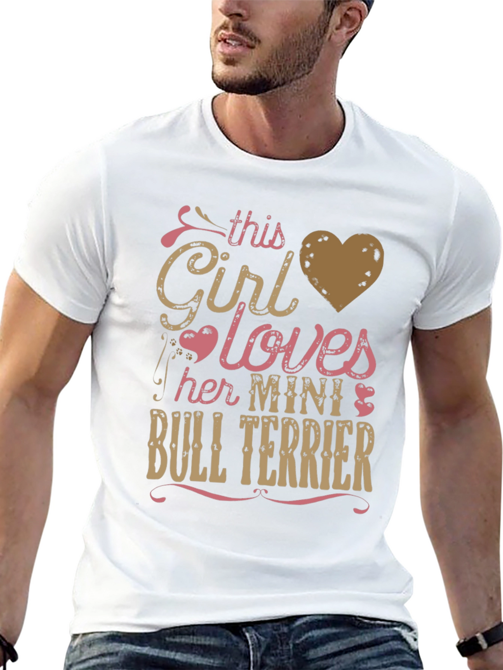 This Girl Loves Mini Bull Terrier T-Shirt - Black