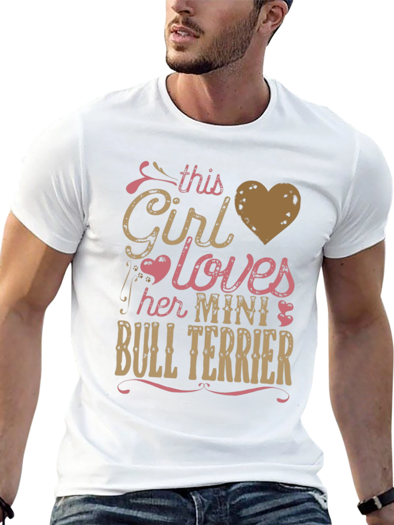 This Girl Loves Mini Bull Terrier T-Shirt - Black