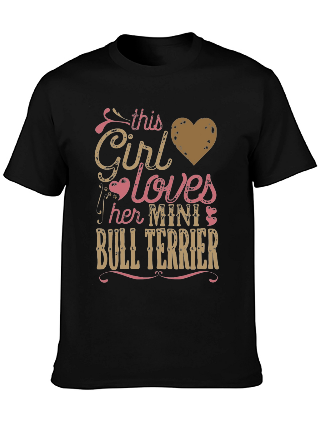 This Girl Loves Mini Bull Terrier T-Shirt - Black