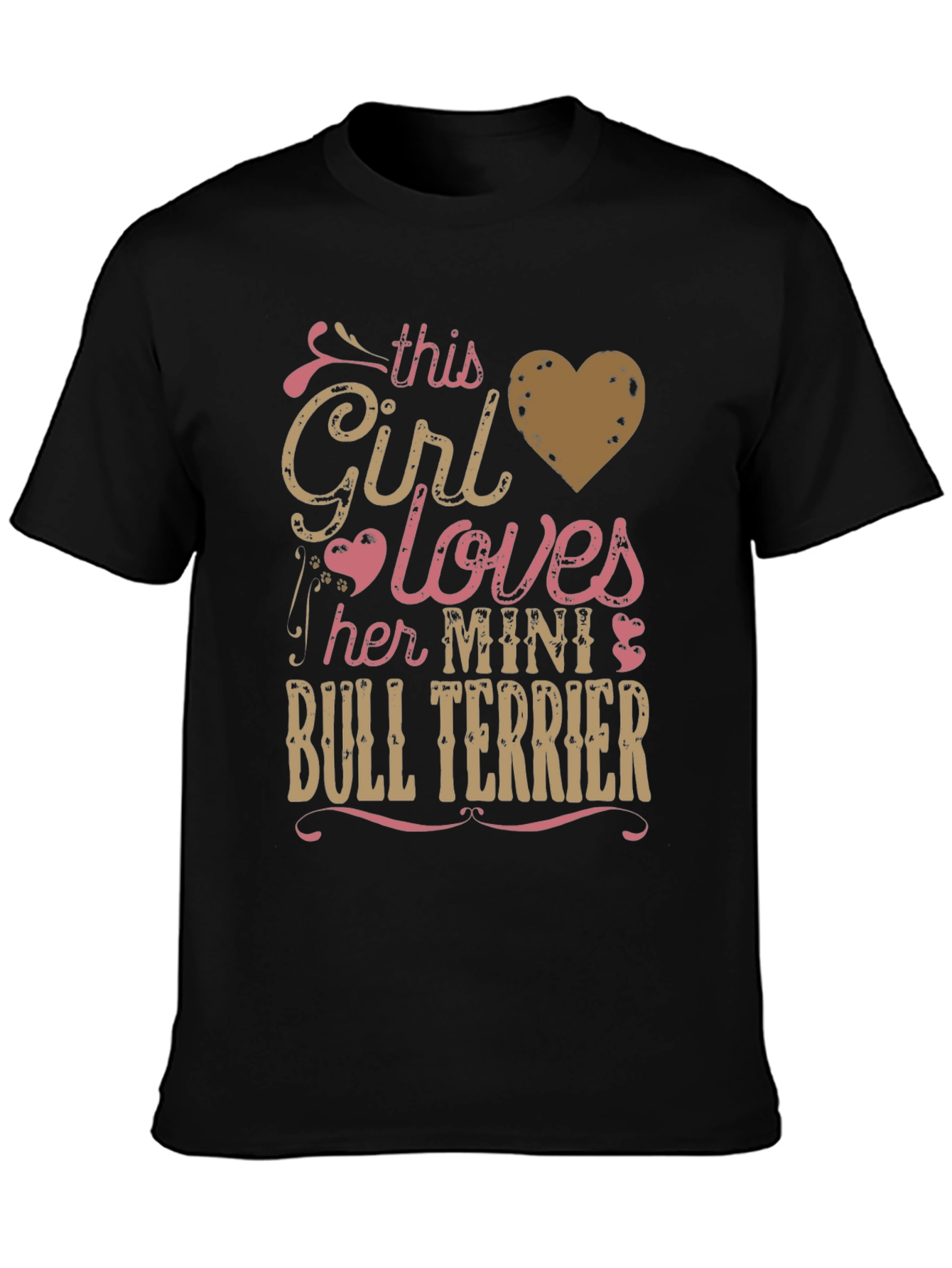 This Girl Loves Mini Bull Terrier T-Shirt - Black