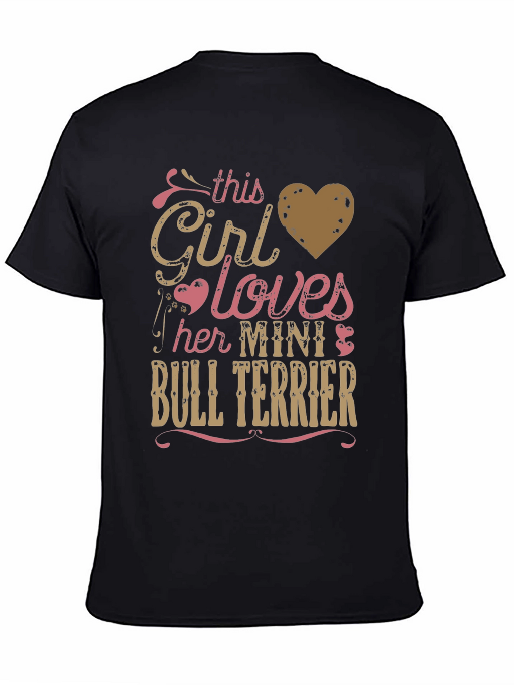 This Girl Loves Mini Bull Terrier T-Shirt - Black