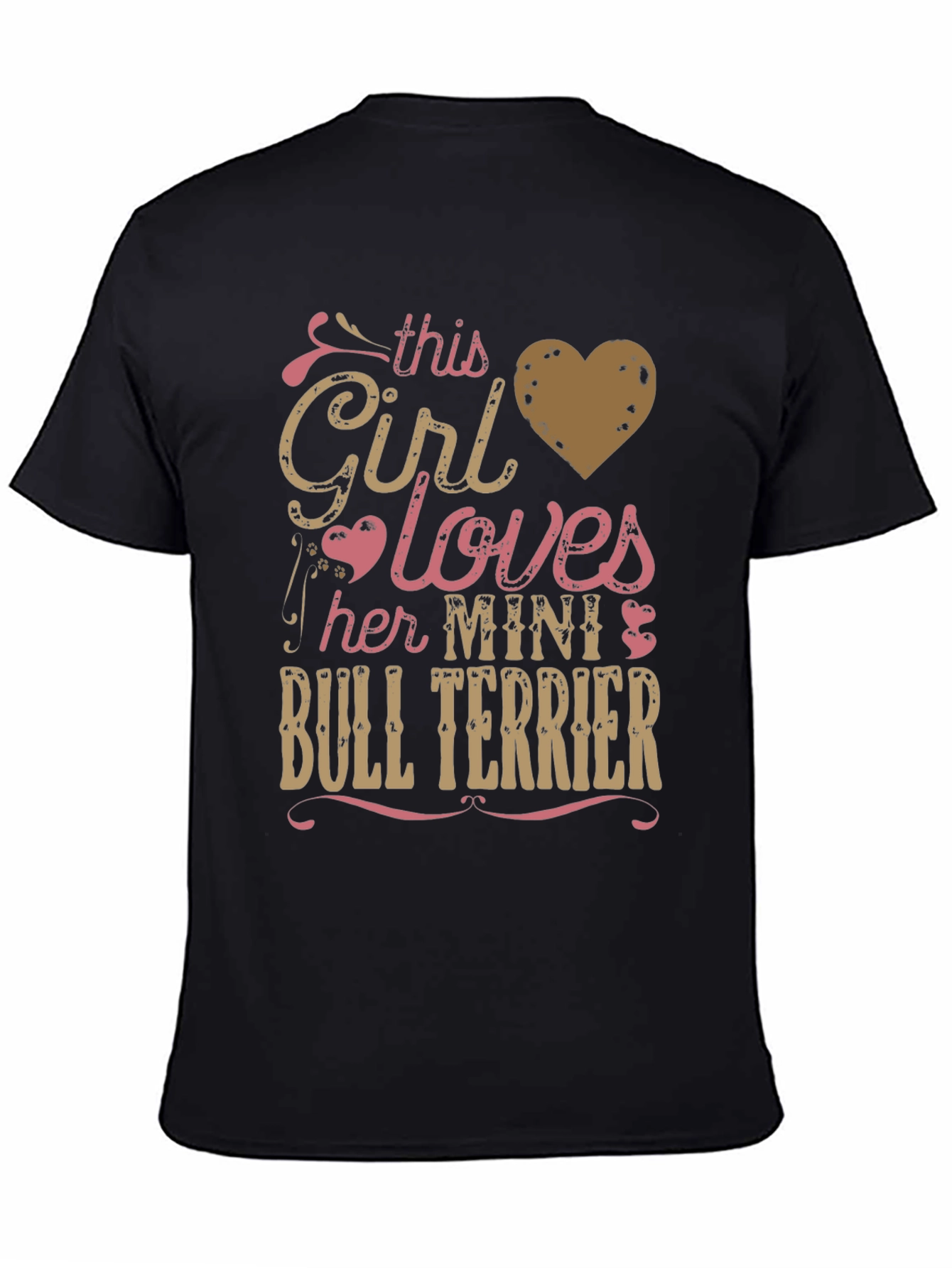 This Girl Loves Mini Bull Terrier T-Shirt - Black
