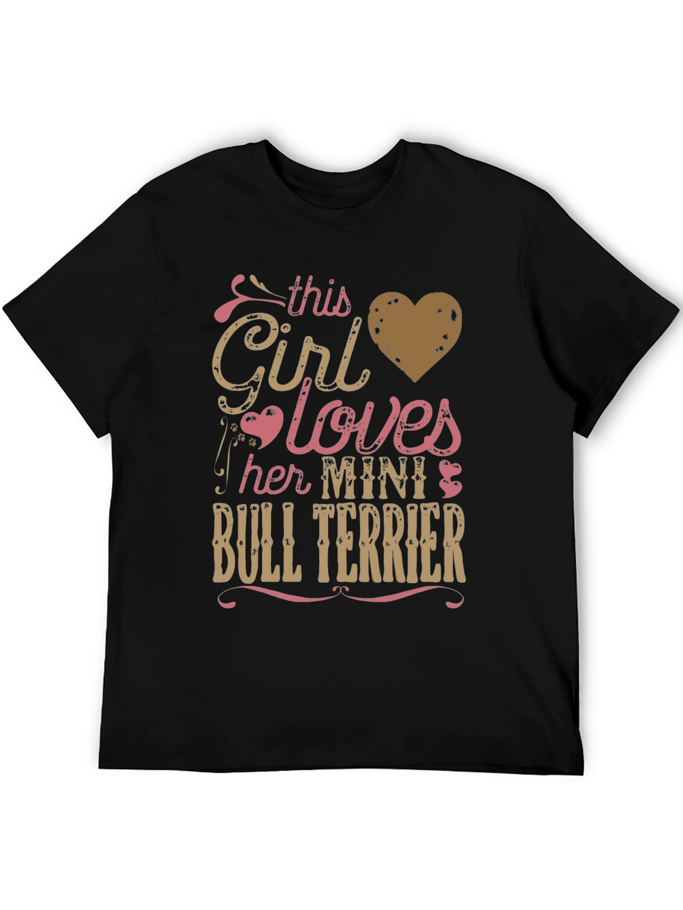 This Girl Loves Mini Bull Terrier T-Shirt - Black