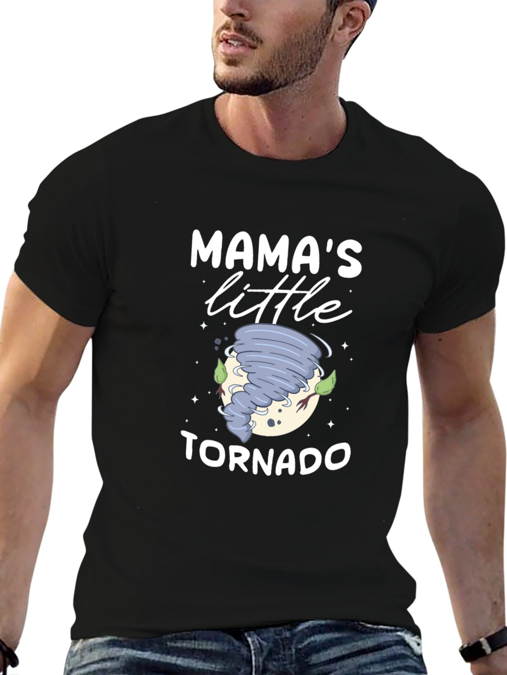 Mamas Little Tornado Black T-Shirt