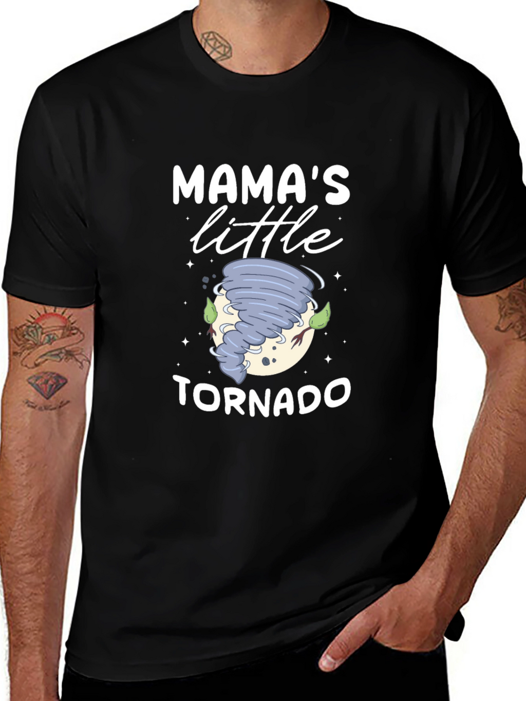Mamas Little Tornado Black T-Shirt