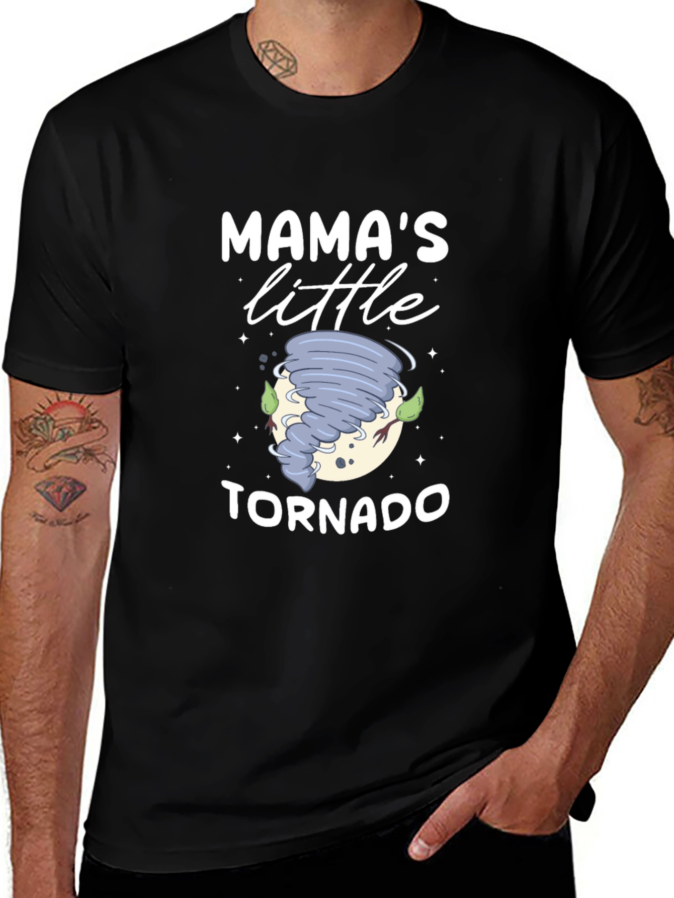 Mamas Little Tornado Black T-Shirt