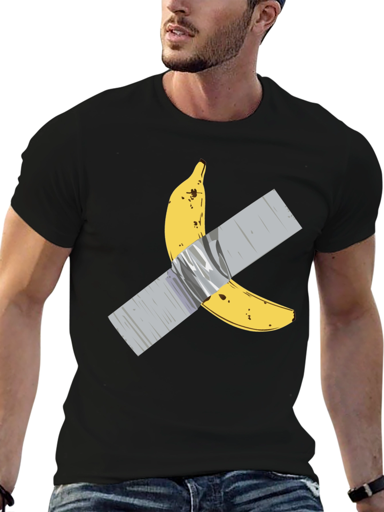 Banana Duct Tape Graphic Tee -  Mens Black T-Shirt