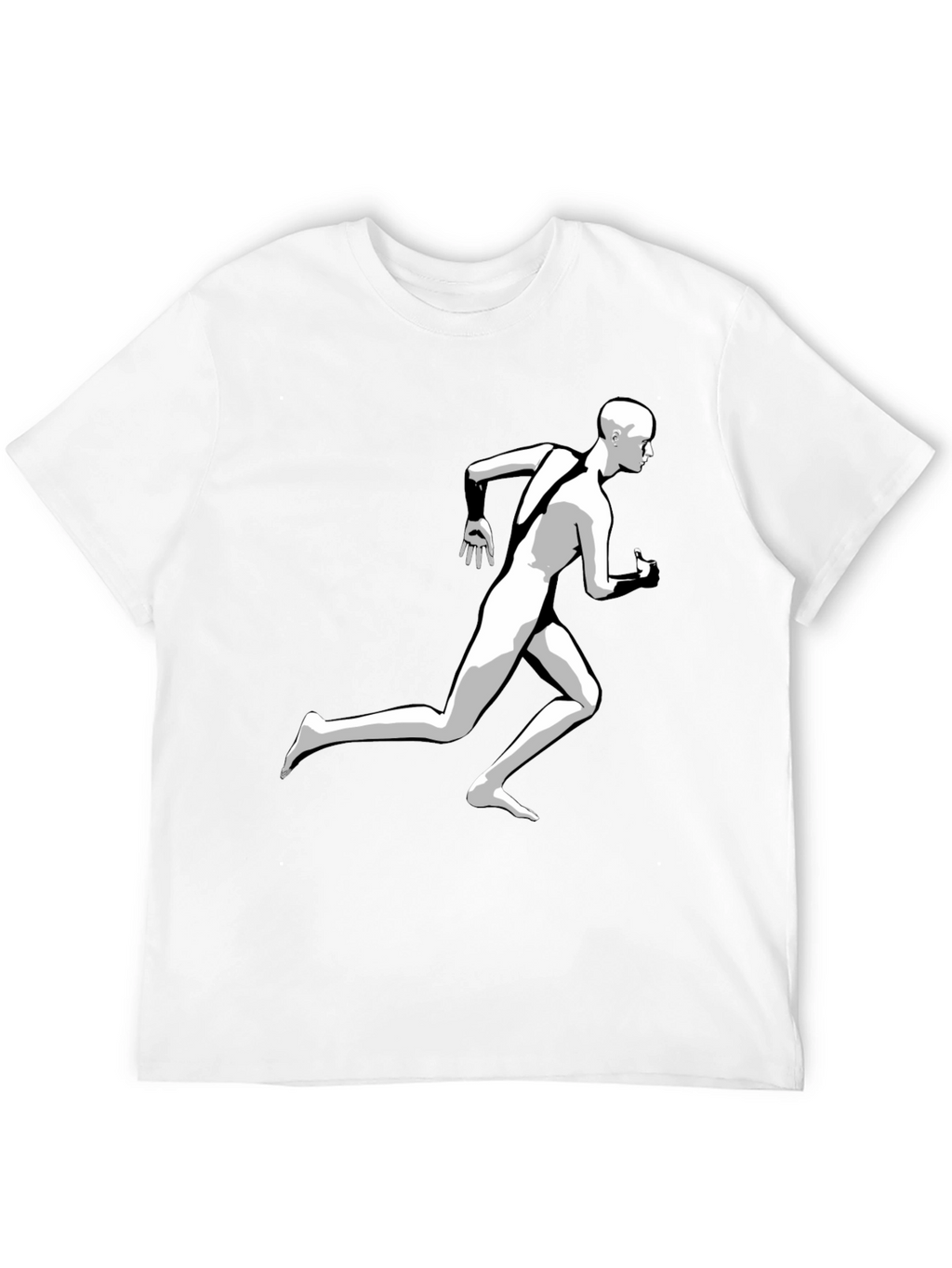 Running Man Graphic Tee - Black Cotton T-Shirt