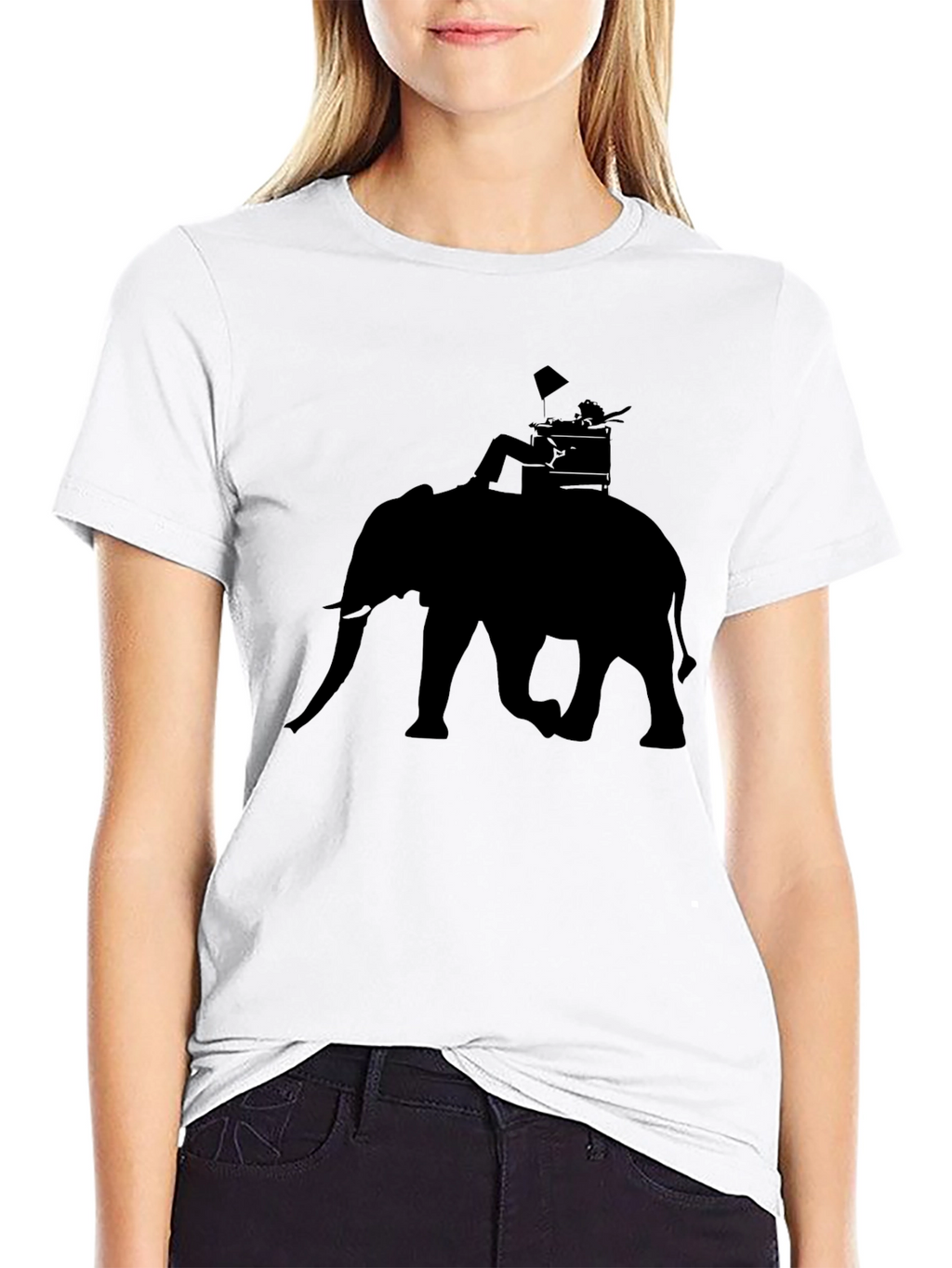 Elephant Rider Graphic Tee - Black