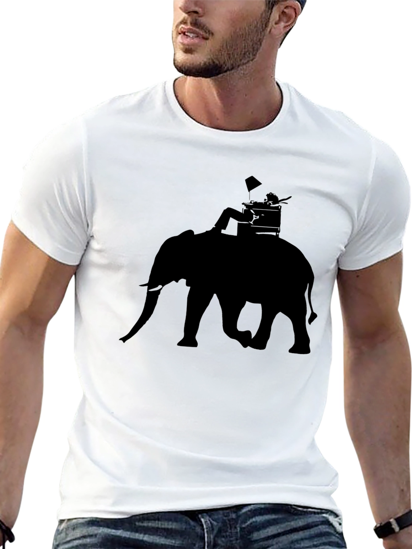 Elephant Rider Graphic Tee - Black