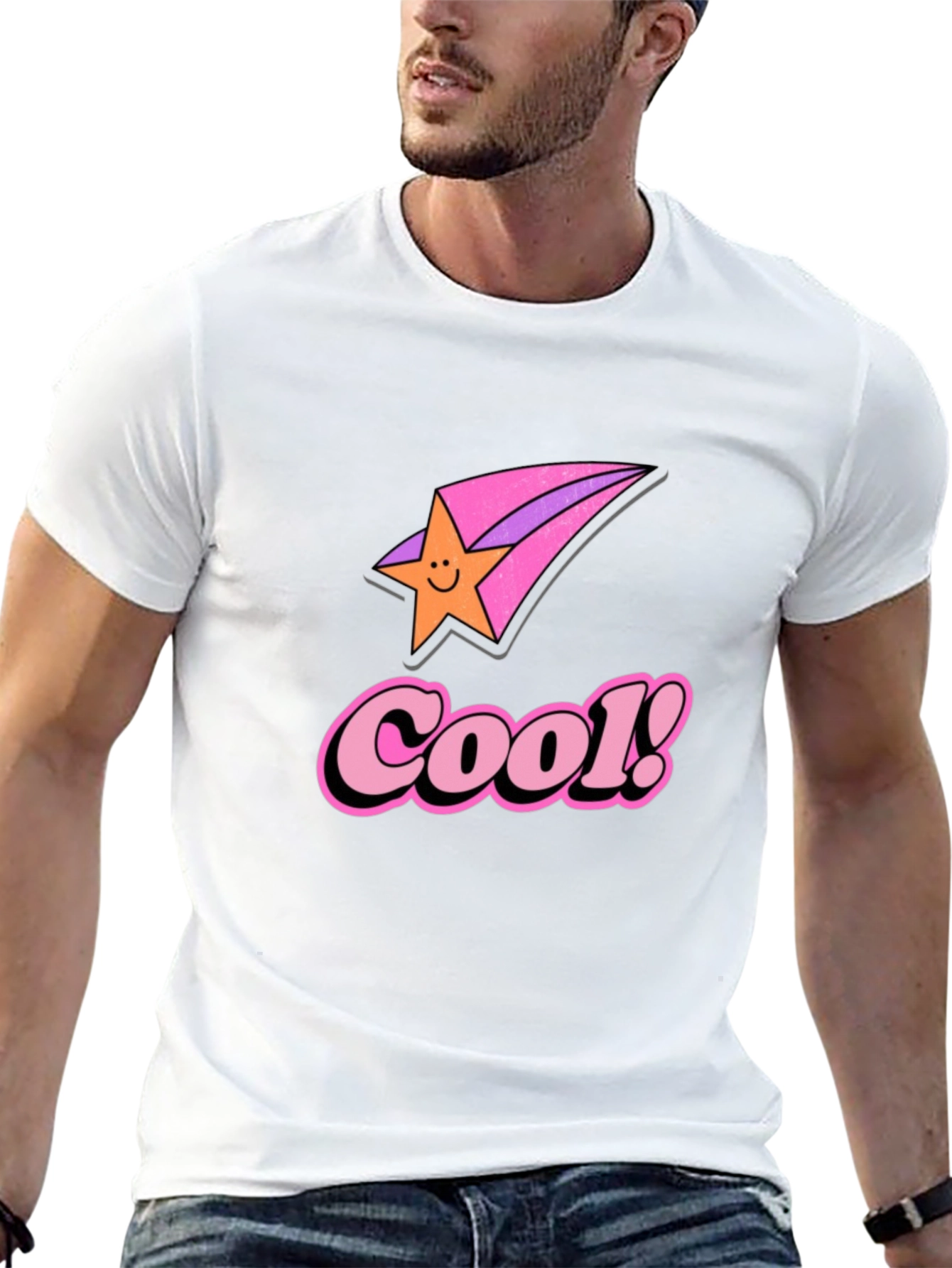 Cool Star Retro Black Graphic Tee
