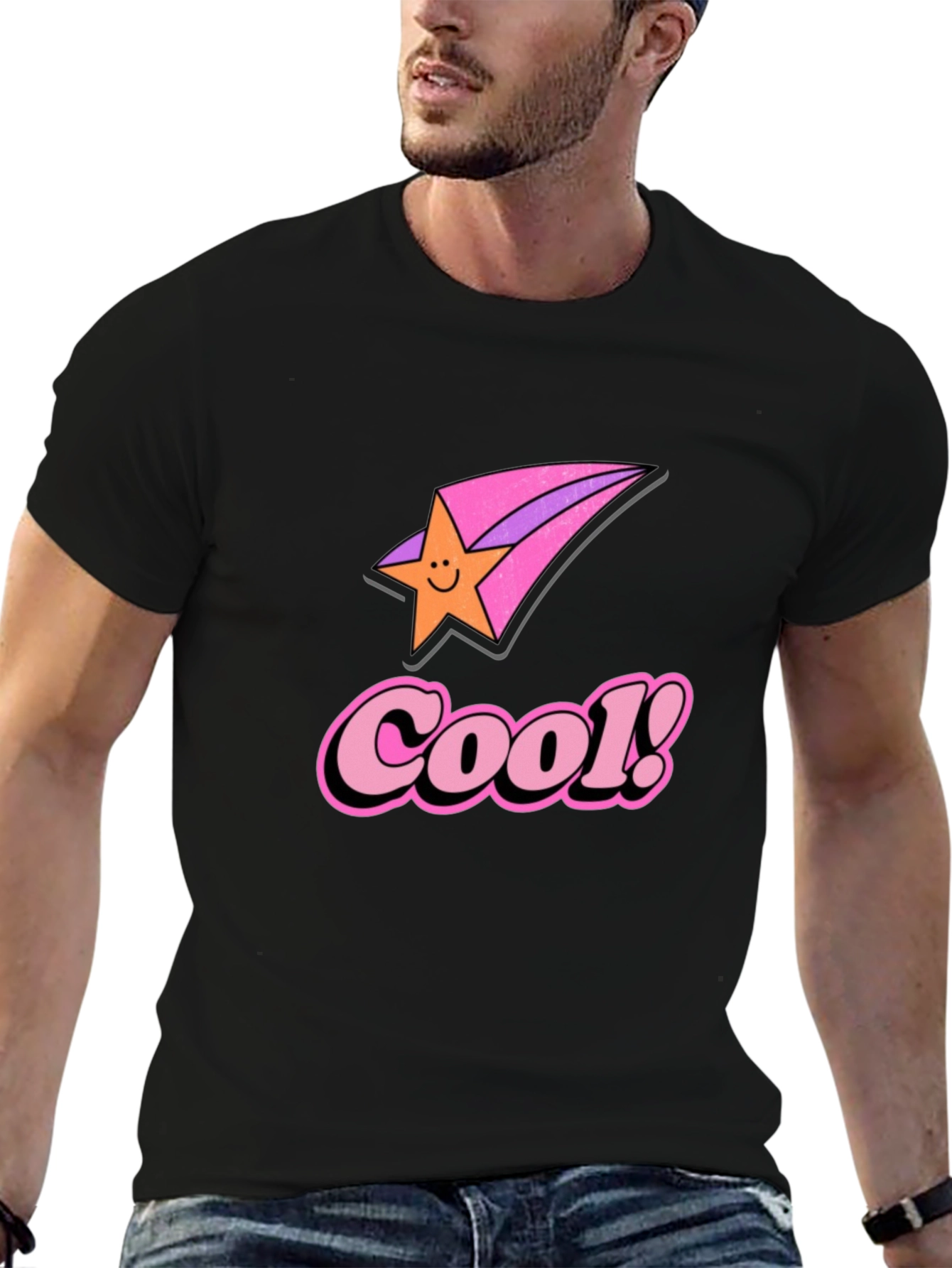 Cool Star Retro Black Graphic Tee