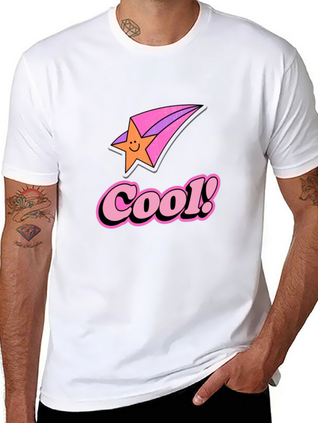 Cool Star Retro Black Graphic Tee