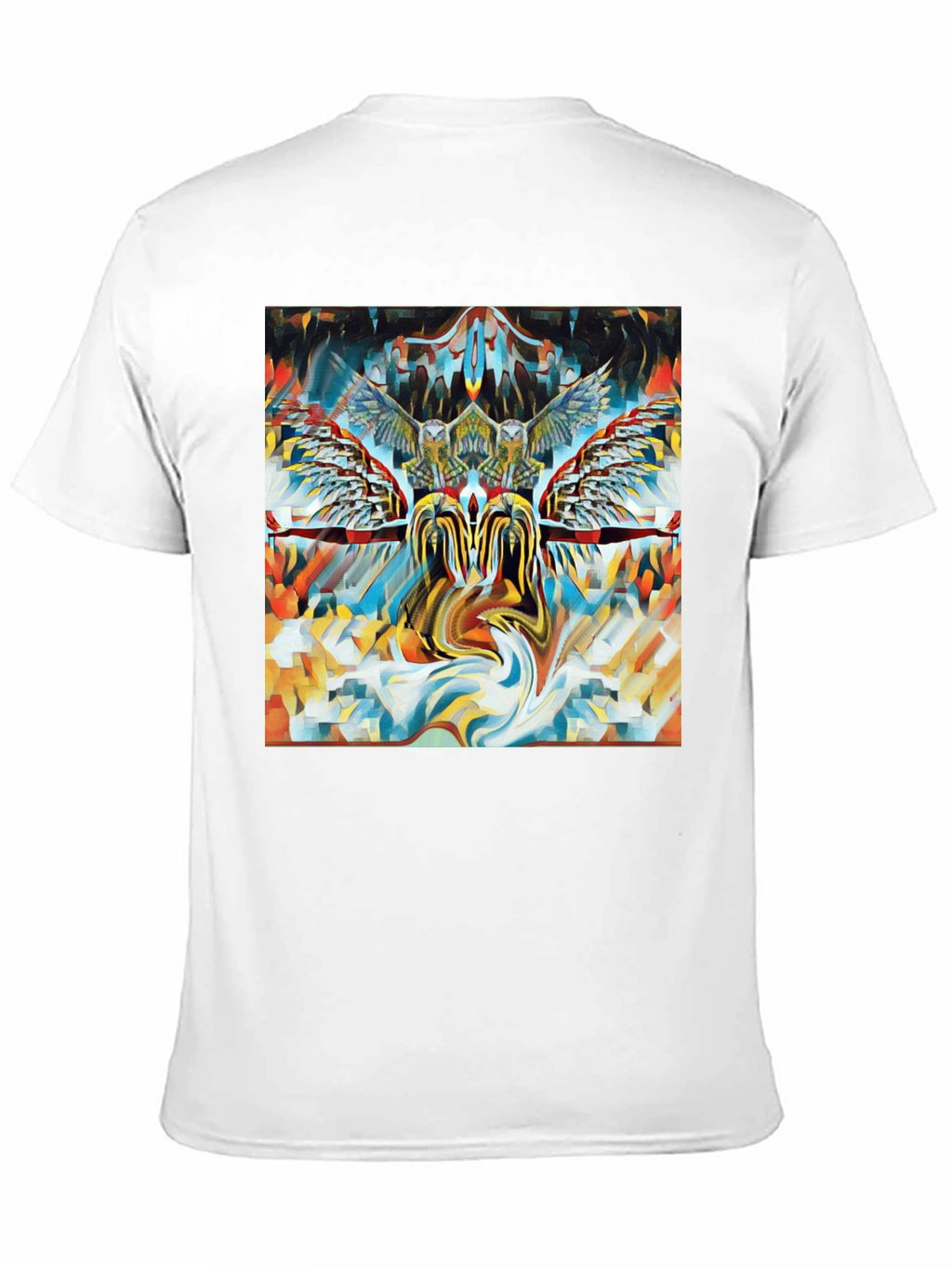 Artistic Owl Graphic Print Black T-Shirt
