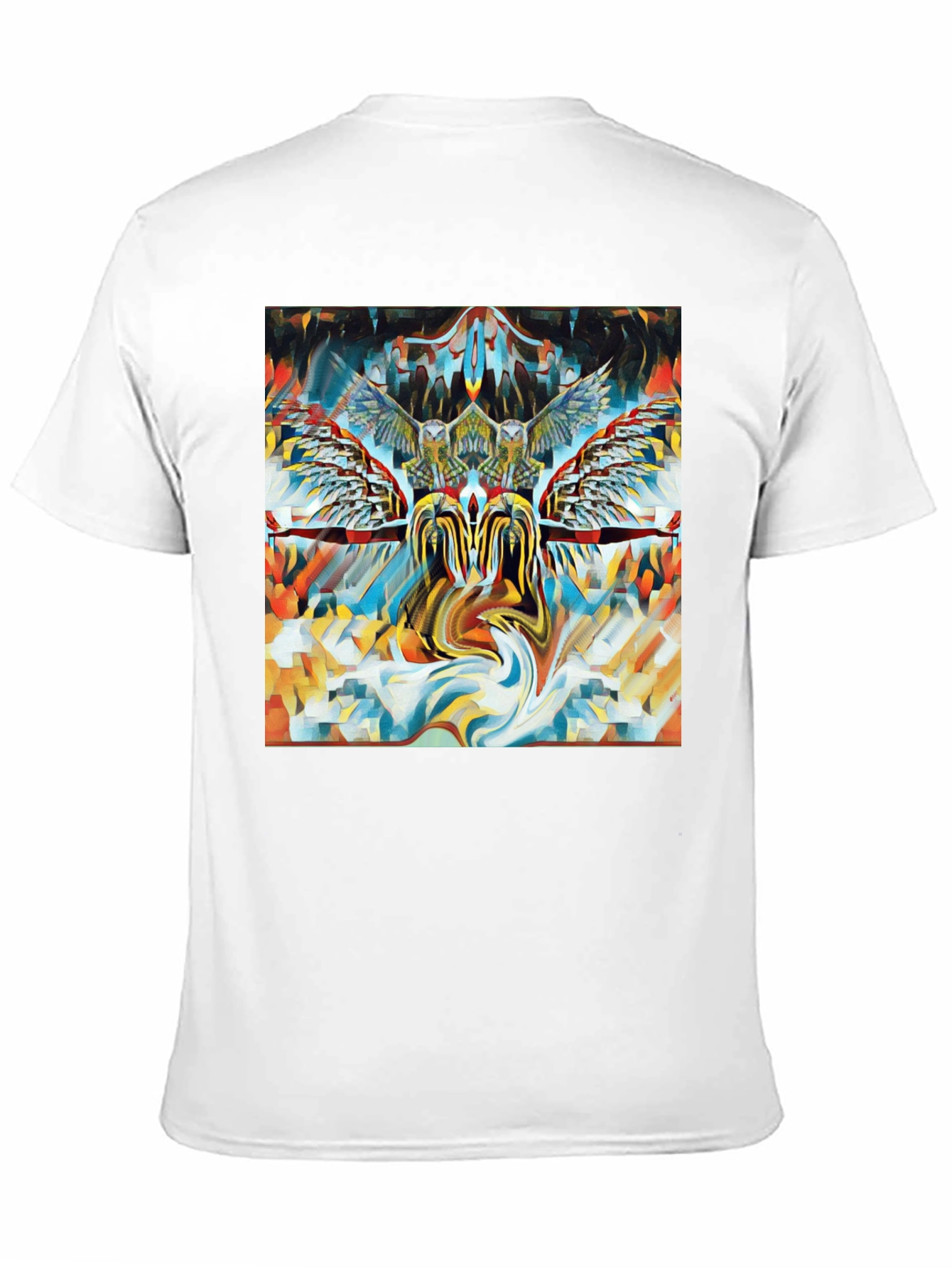 Artistic Owl Graphic Print Black T-Shirt