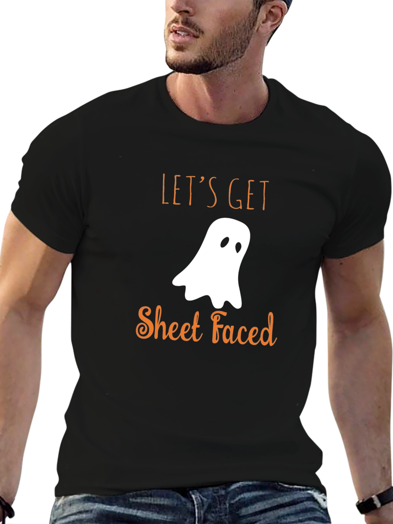 Funny Halloween T-Shirt: Lets Get Sheet Faced