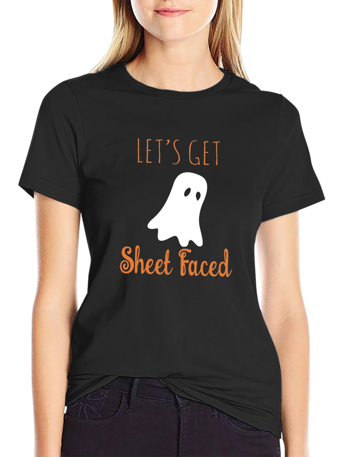 Funny Halloween T-Shirt: Lets Get Sheet Faced