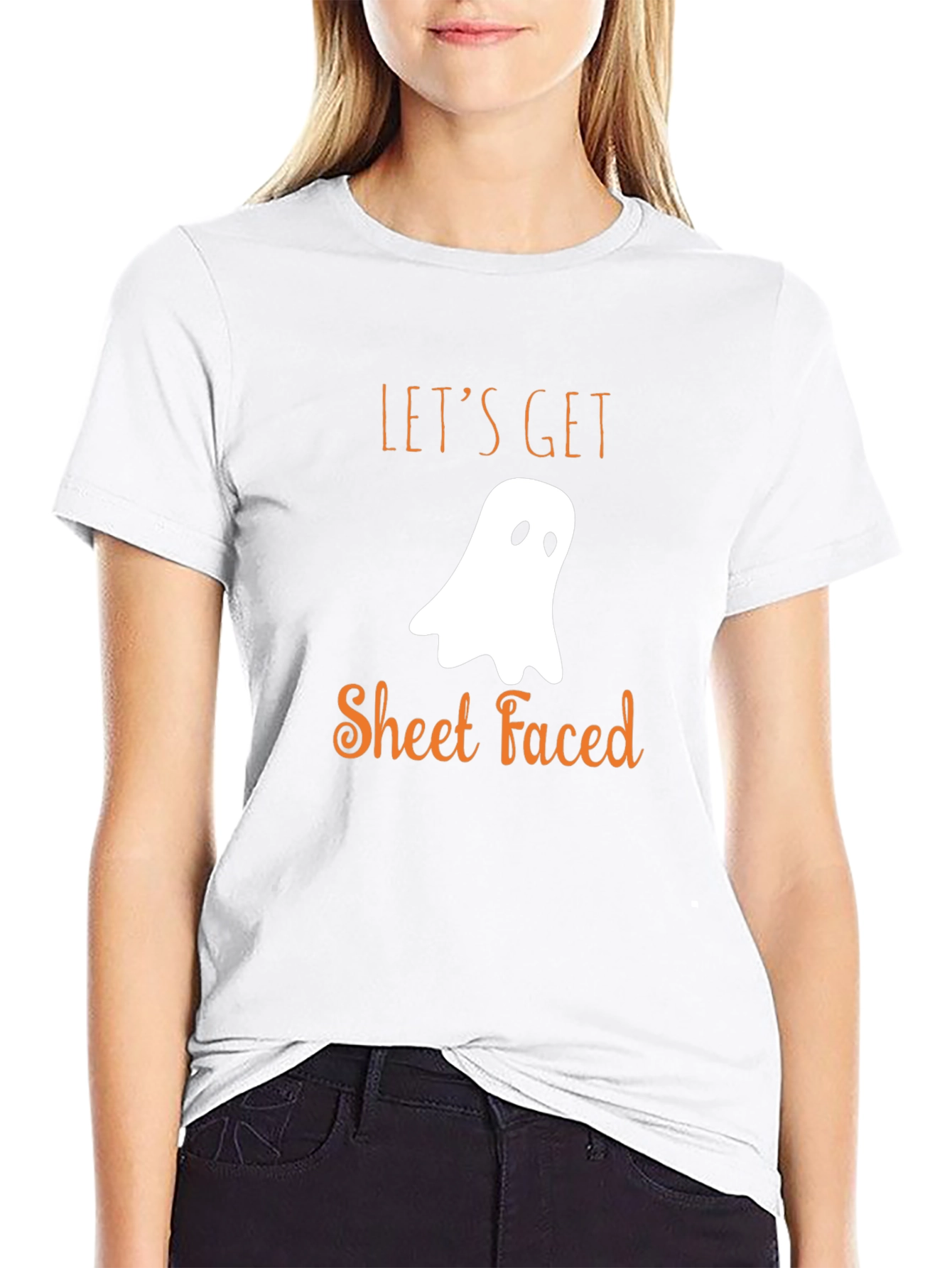 Funny Halloween T-Shirt: Lets Get Sheet Faced