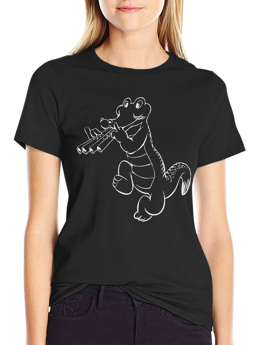 Gator Musician Graphic T-Shirt - Black