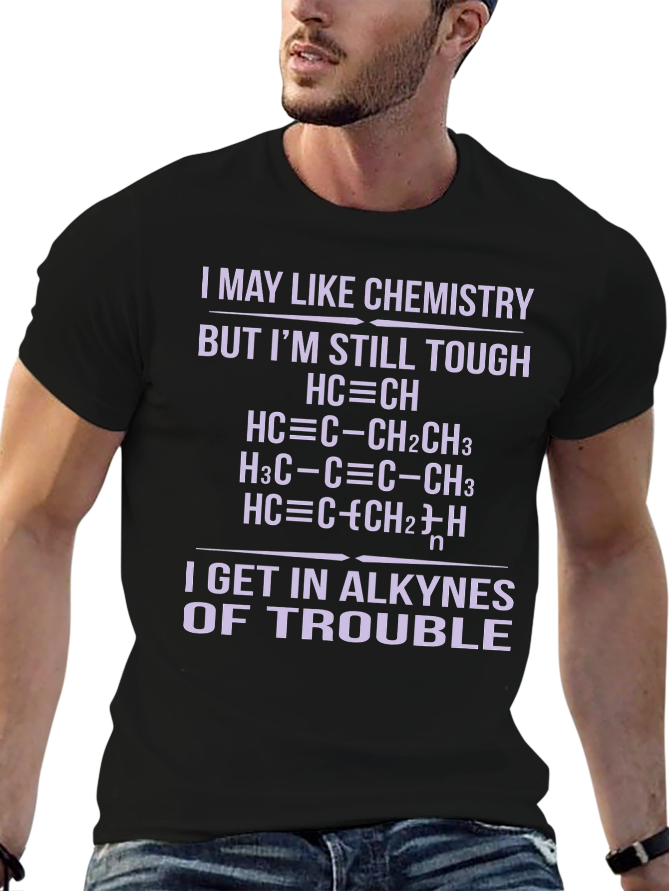 Chemistry Pun T-Shirt - Alkyne Trouble