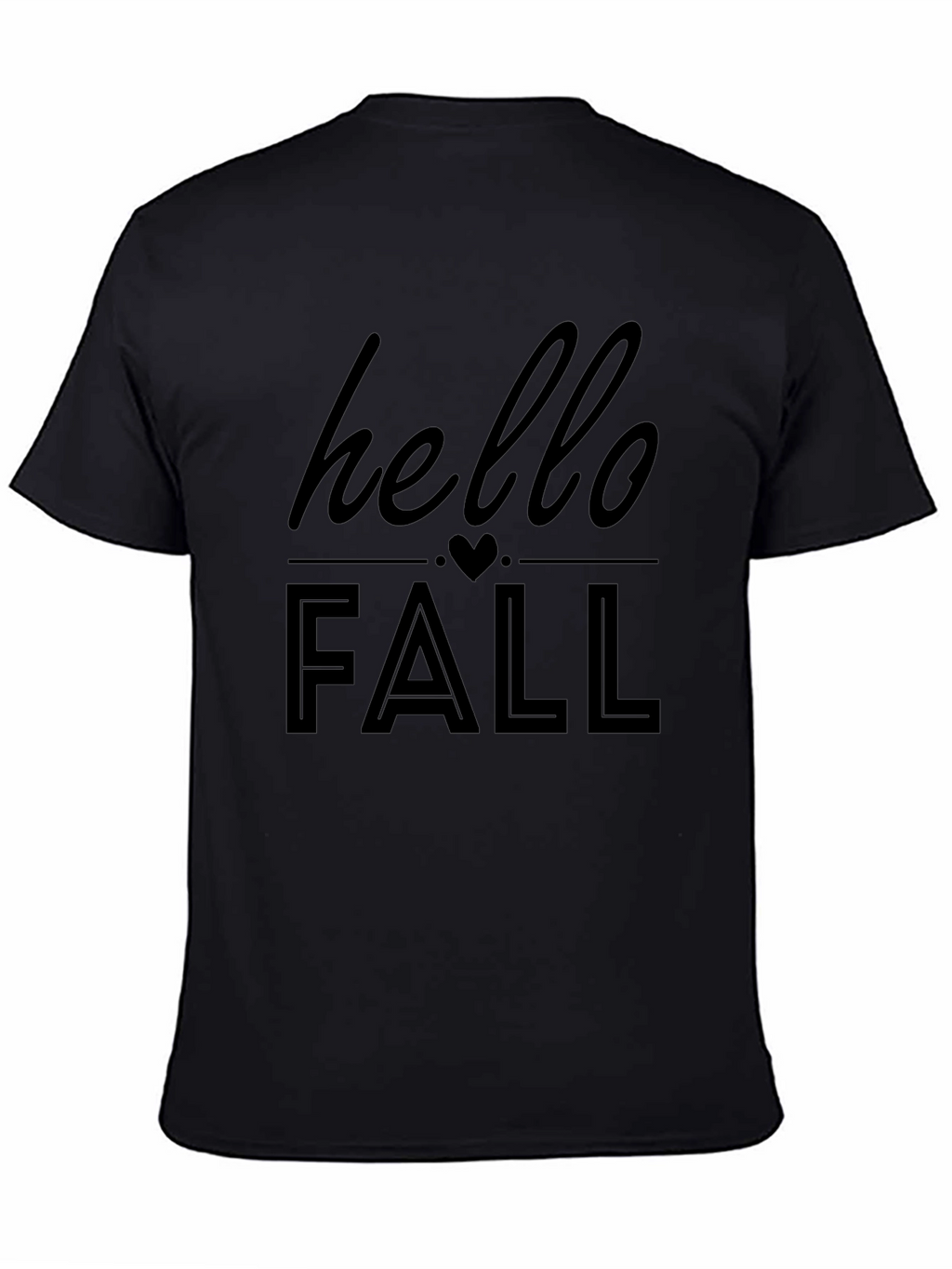 Hello Fall Graphic Tee - Black Casual T-Shirt