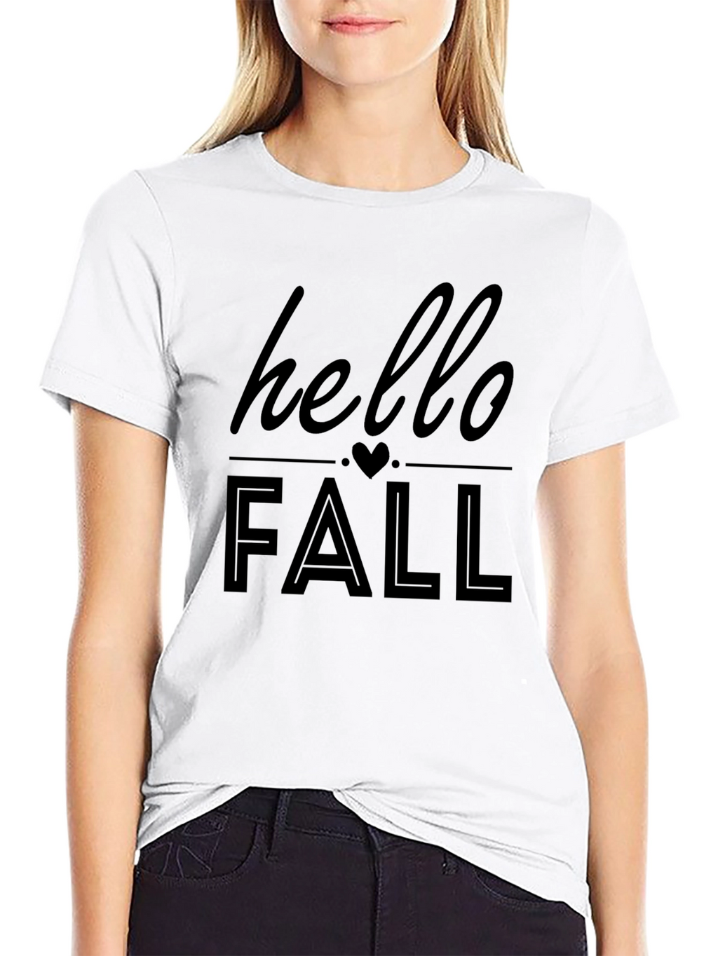 Hello Fall Graphic Tee - Black Casual T-Shirt
