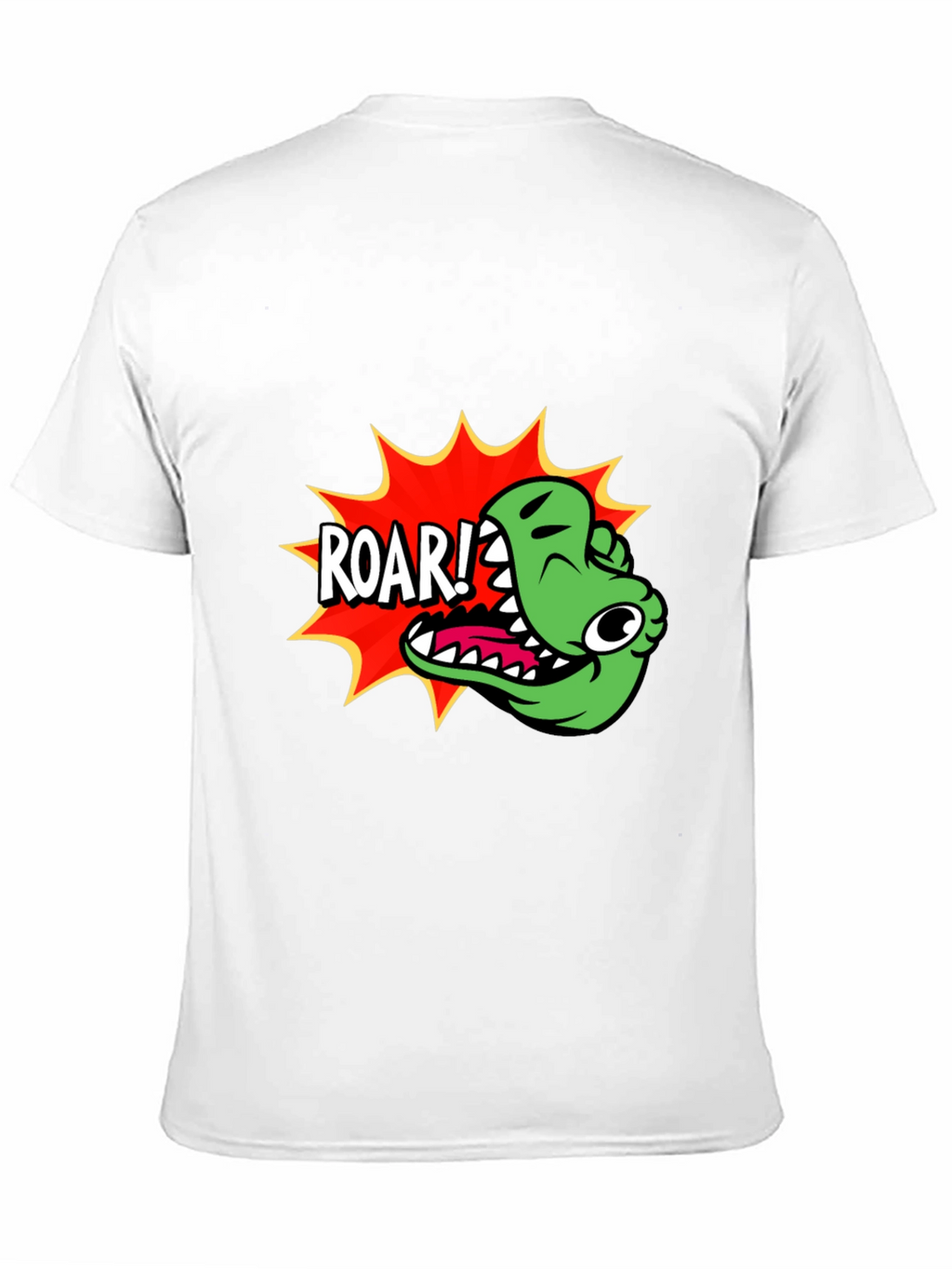 Roar! Cartoon Dinosaur Graphic Black T-Shirt