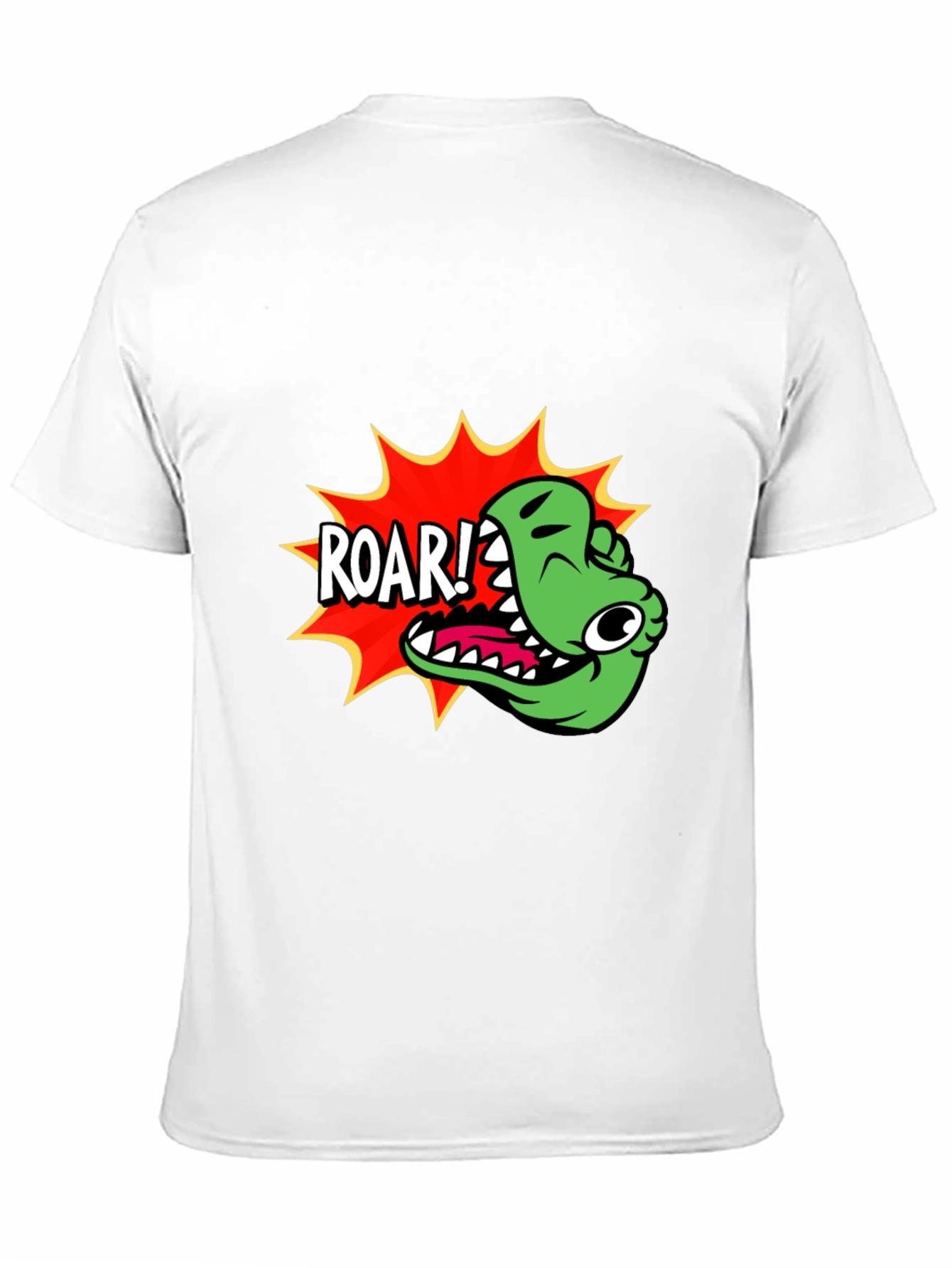 Roar! Cartoon Dinosaur Graphic Black T-Shirt