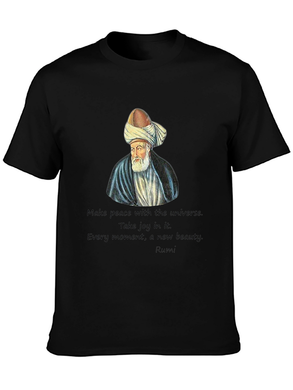 Rumi Quote Black T-Shirt - Spiritual Fashion