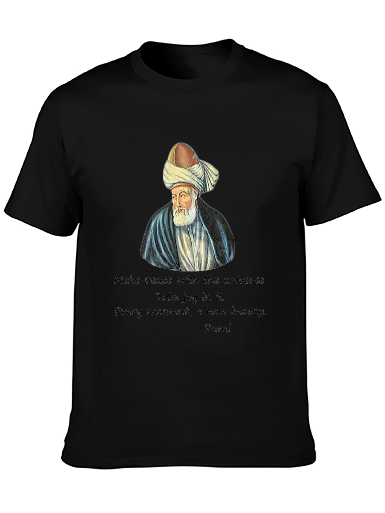 Rumi Quote Black T-Shirt - Spiritual Fashion