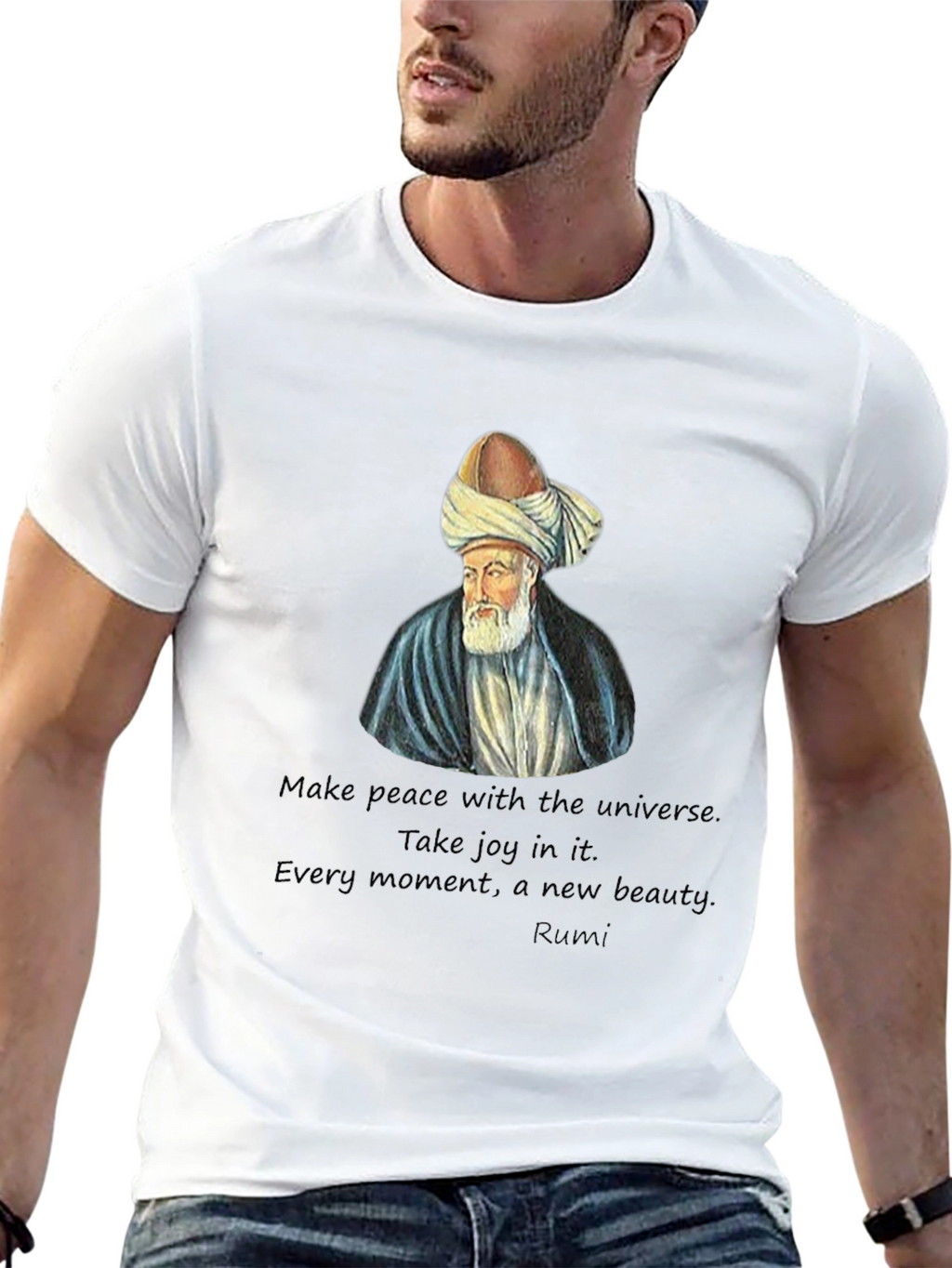 Rumi Quote Black T-Shirt - Spiritual Fashion