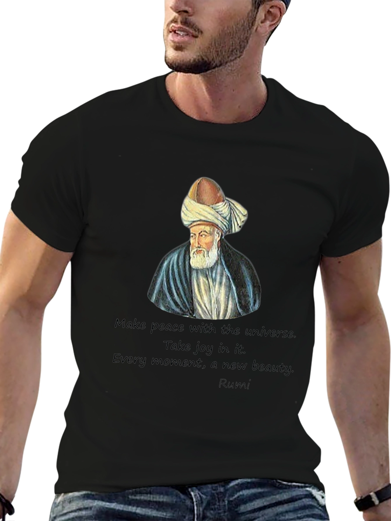 Rumi Quote Black T-Shirt - Spiritual Fashion