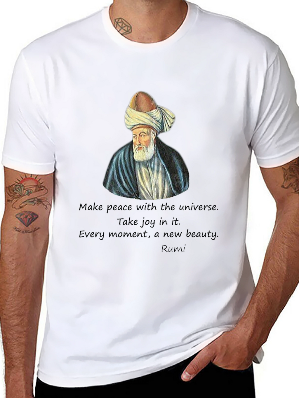 Rumi Quote Black T-Shirt - Spiritual Fashion